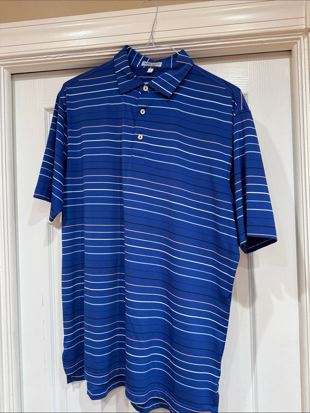Peter Millar Royal Blue Striped Polo